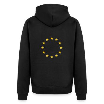 Europe Stars Europa Sterne - Unisex Premium Bio Zip Hoodie - Schwarz - Hinten - Nico (187cm)