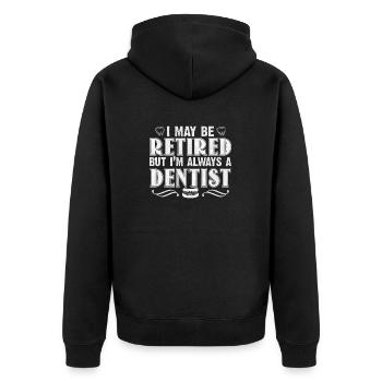 Pratique de dentiste retraité - Veste à capuche bio Premium Unisexe - noir - Dos - Nico (187cm)