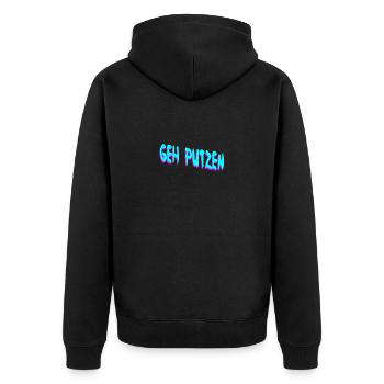 Go cleaning - Unisex Premium Organic Zip Hoodie - black - Back - Nico (187cm)