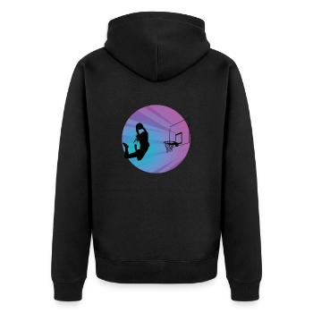 Fille de basket - Veste à capuche bio Premium Unisexe - noir - Dos - Nico (187cm)