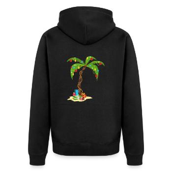 Christmas palm - Unisex Premium Organic Zip Hoodie - black - Back - Nico (187cm)