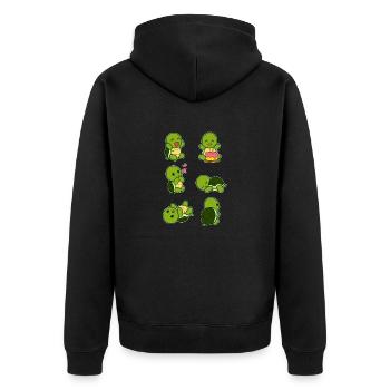 Turtles birthday turtle celebration party - Unisex Premium Organic Zip Hoodie - black - Back - Nico (187cm)