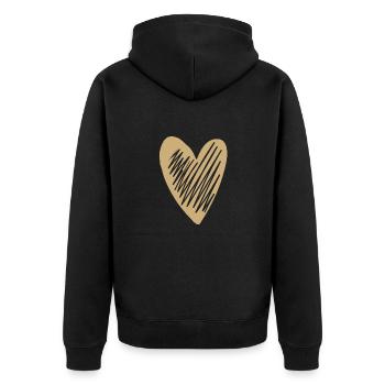 Gold heart gift love emotion emotion - Unisex Premium Organic Zip Hoodie - black - Back - Nico (187cm)