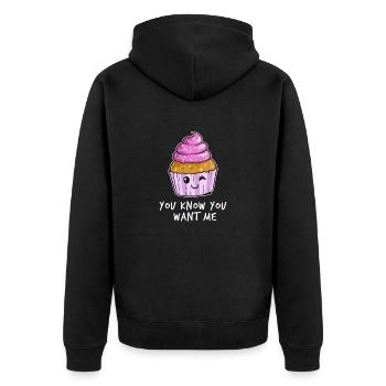 Muffins Tarte Gateau Gateau Gateau - Veste à capuche bio Premium Unisexe - noir - Dos - Nico (187cm)