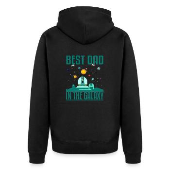 Bester Vati im Galaxie-T-Shirt - Unisex Premium Bio Zip Hoodie - Schwarz - Hinten - Nico (187cm)