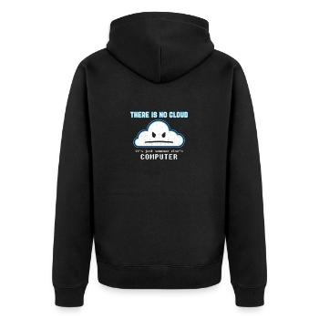 Lustiger Programmierer-Witz - Es gibt keine Wolkengrafik - Unisex Premium Bio Zip Hoodie - Schwarz - Hinten - Nico (187cm)