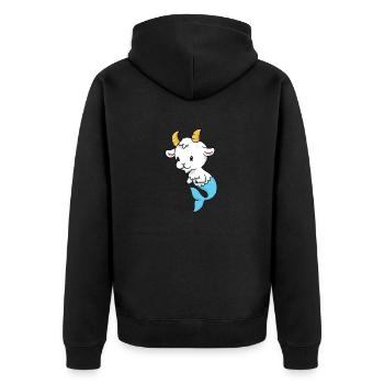 Capricorn Baby Steinbock Baby - Unisex Premium Bio Zip Hoodie - Schwarz - Hinten - Nico (187cm)