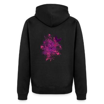 Butterfly - Unisex Premium Organic Zip Hoodie - black - Back - Nico (187cm)