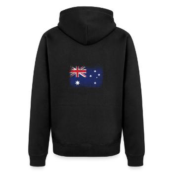Drapeau de drapeau australien - Veste à capuche bio Premium Unisexe - noir - Dos - Nico (187cm)