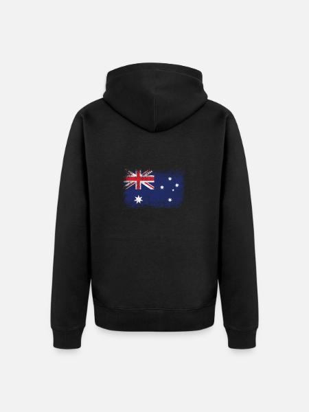 Australia flag flag crest - Unisex Premium Organic Zip Hoodie - black