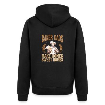 Funny baker daddy pastry chef father gift - Unisex Premium Organic Zip Hoodie - black - Back - Nico (187cm)