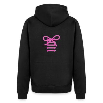 Loop Shoelace Girlie Hipster Gift - Unisex Premium Organic Zip Hoodie - black - Back - Nico (187cm)