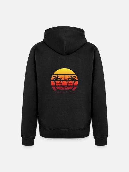 Vacation Palms Sun - Unisex Premium Organic Zip Hoodie - black