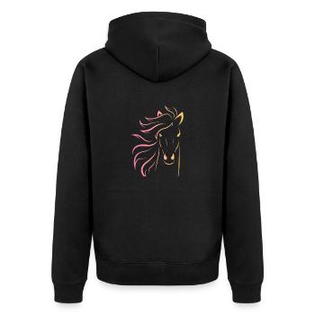 Tête de cheval motif - Veste à capuche bio Premium Unisexe - noir - Dos - Nico (187cm)