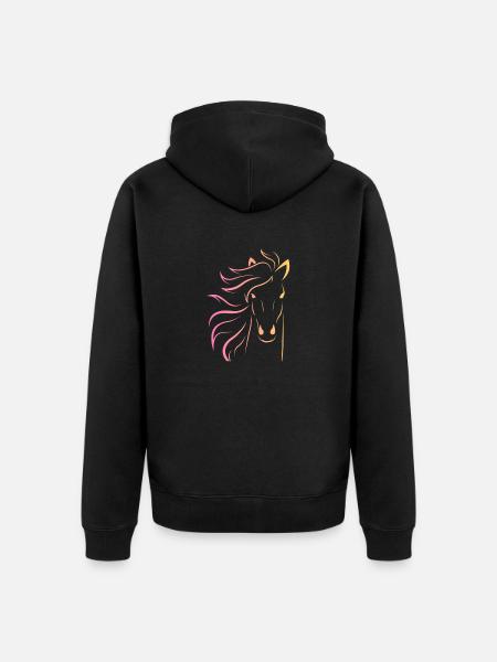 Horse head motif - Unisex Premium Organic Zip Hoodie - black