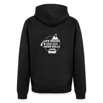 Motorhome Funny Funny Saying Caravan - Unisex Premium Organic Zip Hoodie - black - Back - Nico (187cm)