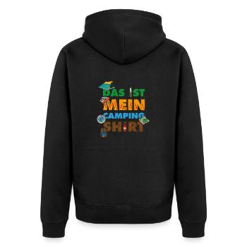 Camping Camper Funny Funny saying - Unisex Premium Organic Zip Hoodie - black - Back - Nico (187cm)
