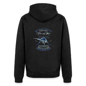 Big Game Contest Paradise Hook Mojo Design Tee - Unisex Premium Bio Zip Hoodie - Schwarz - Hinten - Nico (187cm)