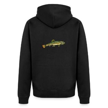 Pêche à la truite - Veste à capuche bio Premium Unisexe - noir - Dos - Nico (187cm)