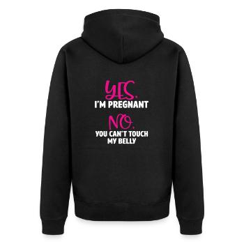oui je suis enceinte non tu ne peux pas me toucher le ventre - Veste à capuche bio Premium Unisexe - noir - Dos - Nico (187cm)