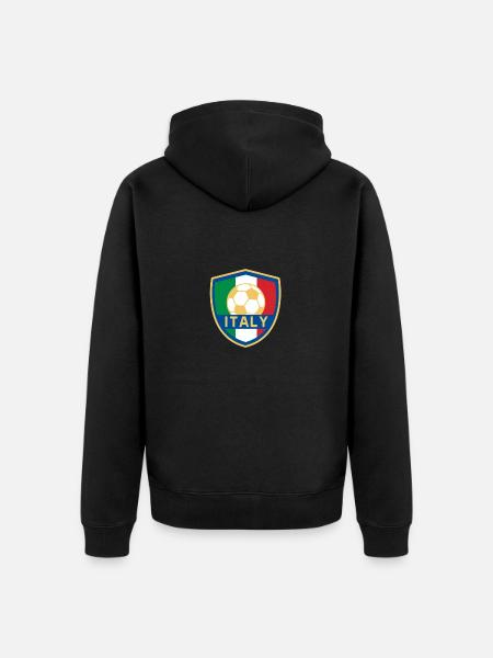 Italien Fußball - Unisex Premium Bio Zip Hoodie - Schwarz