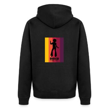 Disko - Unisex Premium Bio Zip Hoodie - Schwarz - Hinten - Nico (187cm)