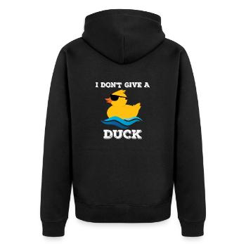 I do not give a duck - Unisex Premium Organic Zip Hoodie - black - Back - Nico (187cm)
