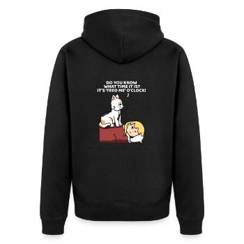Funny Cat Kitty Kitten For Cat Lovers - Unisex Premium Organic Zip Hoodie - black - Back - Nico (187cm)