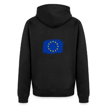 Drapeau de l'Union européenne peint dessiné européen - Veste à capuche bio Premium Unisexe - noir - Dos - Nico (187cm)