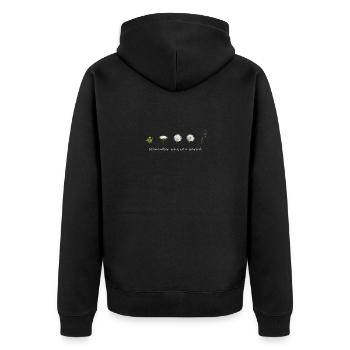 Motivation: Life cycle of the dandelion gift - Unisex Premium Organic Zip Hoodie - black - Back - Nico (187cm)