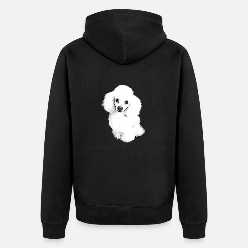 Chiot doux caniche - Veste à capuche bio Premium Unisexe - noir