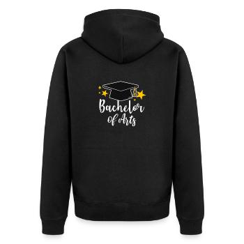 Bachelor of Arts Gift Graduation - Unisex Premium Organic Zip Hoodie - black - Back - Nico (187cm)