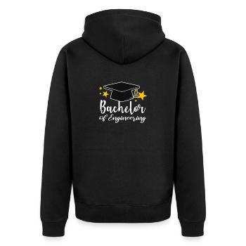 Bachelor of Engineering Geschenk - Unisex Premium Bio Zip Hoodie - Schwarz - Hinten - Nico (187cm)