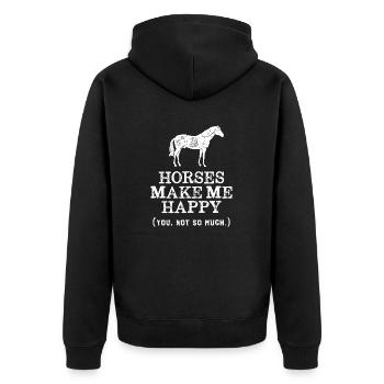horses make me happy you not so much horse - Veste à capuche bio Premium Unisexe - noir - Dos - Nico (187cm)