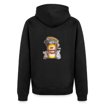 Chinchilla Haustier Süß Liebhaber - Unisex Premium Bio Zip Hoodie - Schwarz - Hinten - Nico (187cm)