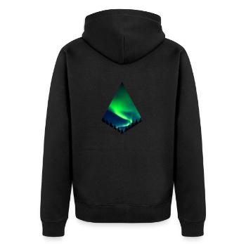 Aurora Borealis - Polarlichter - Unisex Premium Bio Zip Hoodie - Schwarz - Hinten - Nico (187cm)