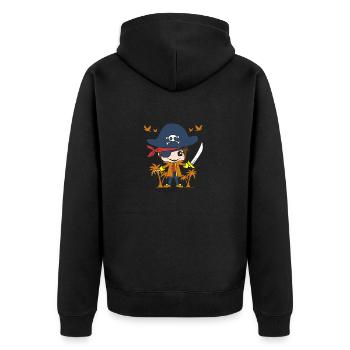 Pirat Süßer Kleiner Junge Pirats Piraten Kleines - Unisex Premium Bio Zip Hoodie - Schwarz - Hinten - Nico (187cm)