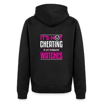 Lustiger Swinger, der nicht das Ehemann-Aufpassen betrügt - Unisex Premium Bio Zip Hoodie - Schwarz - Hinten - Nico (187cm)