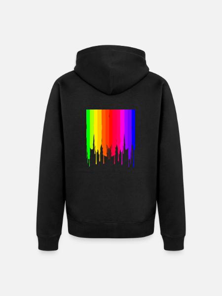 LGBTQ tropfender Regenbogen - Unisex Premium Bio Zip Hoodie - Schwarz
