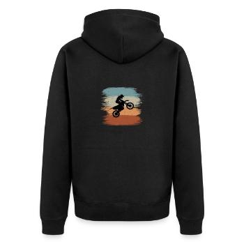 Motocross Dirt Bike Biker Enduro Motorradfahrer - Veste à capuche bio Premium Unisexe - noir - Dos - Nico (187cm)