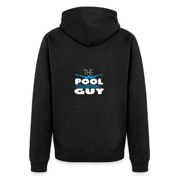 The Pool Guy - Unisex Premium Bio Zip Hoodie - Schwarz - Hinten - Nico (187cm)