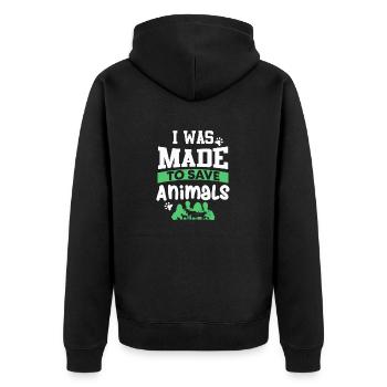 Tierarzt Geschenk | Tiermediziner - Unisex Premium Bio Zip Hoodie - Schwarz - Hinten - Nico (187cm)