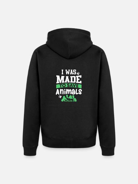 Tierarzt Geschenk | Tiermediziner - Unisex Premium Bio Zip Hoodie - Schwarz