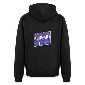 Nice Schwanz Bro - Unisex Premium Bio Zip Hoodie - Schwarz - Hinten - Nico (187cm)