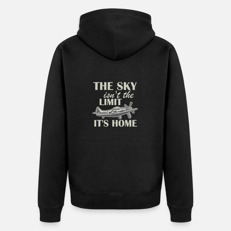 Pilot - Unisex Premium Bio Zip Hoodie - Schwarz