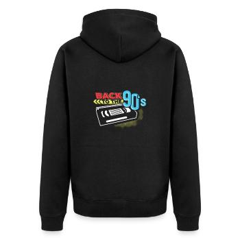 Retour aux années 90 Retour aux années 90 Party Pop Hip - Veste à capuche bio Premium Unisexe - noir - Dos - Nico (187cm)