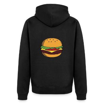 Burger cheeseburger cadeau de restauration rapide - Veste à capuche bio Premium Unisexe - noir - Dos - Nico (187cm)