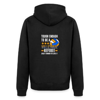 Volleyball referee gift | volleyball - Unisex Premium Organic Zip Hoodie - black - Back - Nico (187cm)