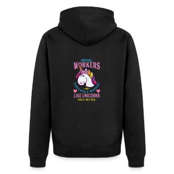 Cadeau de travailleur social - Veste à capuche bio Premium Unisexe - noir - Dos - Nico (187cm)