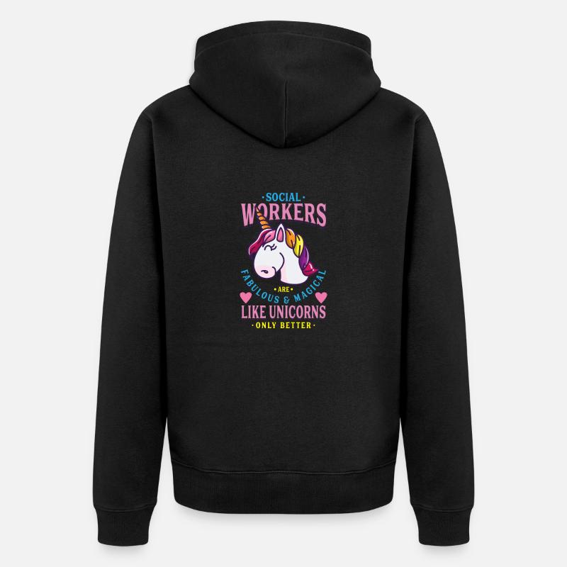 Cadeau de travailleur social - Veste à capuche bio Premium Unisexe - noir